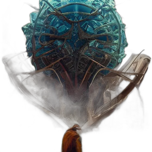 mask, crown, staff, creature transparent PNG cut-out
