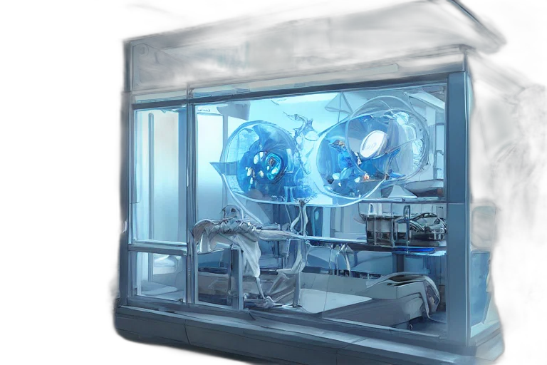 robot, 3d render, concept art, mad transparent PNG cut-out