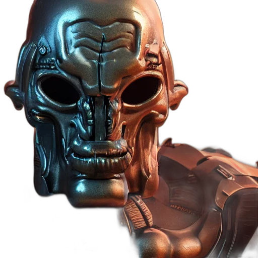 robot, mask, face, 3d render transparent PNG cut-out