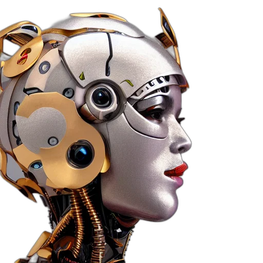 robot, mask, cyberpunk, 3d render transparent PNG cut-out