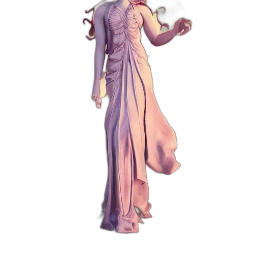 dress, staff, jewelry, 3d render transparent PNG cut-out