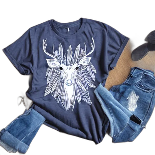 blue, monochrome, mystic, deer transparent PNG cut-out