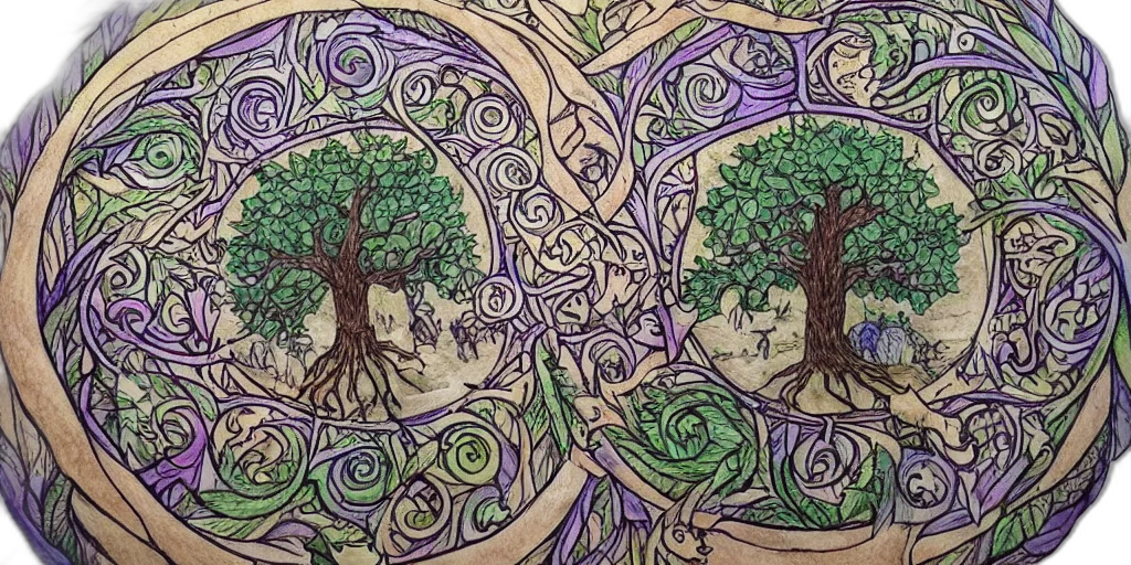 tree, watercolor, fantasy art, concept art transparent PNG cut-out