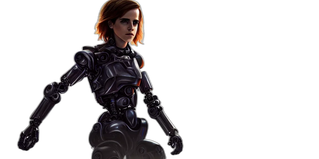 robot, concept art, cyberpunk, comic book art transparent PNG cut-out
