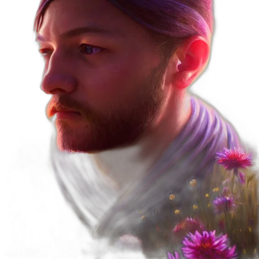 crown, flower, face, staff transparent PNG cut-out