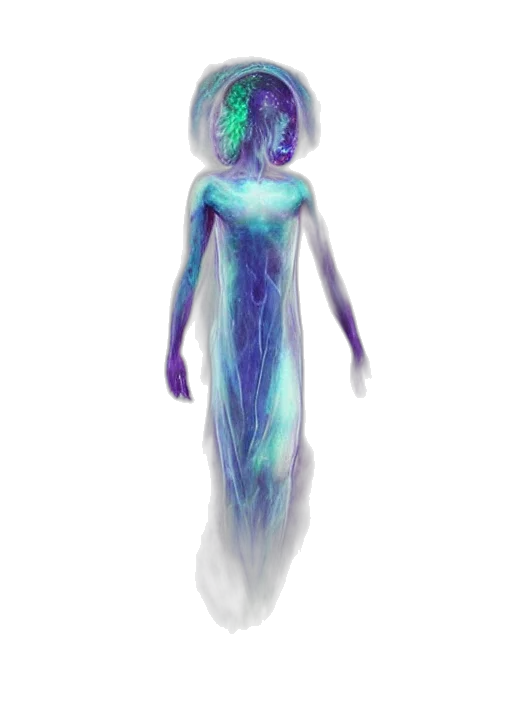 dress, creature, staff, robot transparent PNG cut-out
