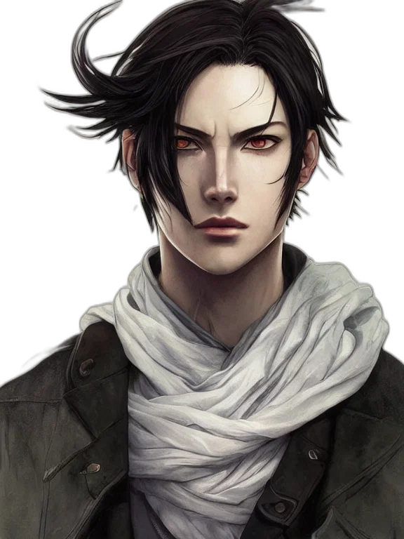 face, jacket, mask, fantasy art transparent PNG cut-out