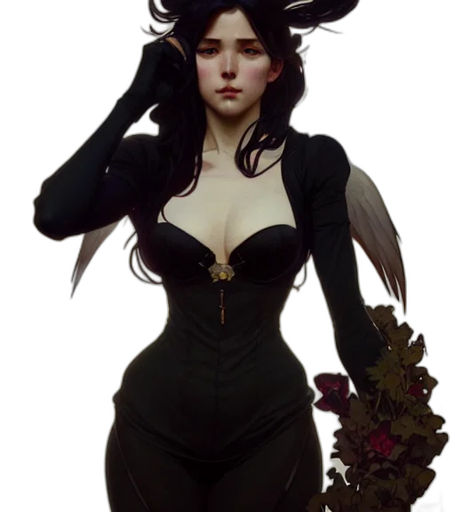 dress, crown, staff, fantasy art transparent PNG cut-out