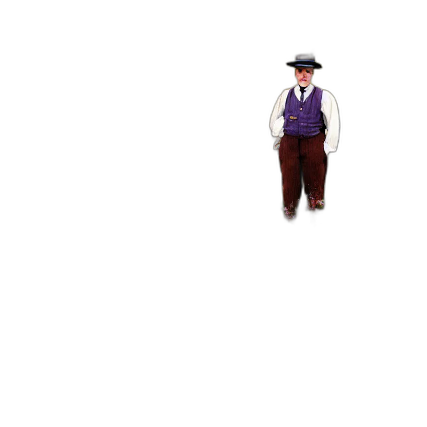 hat, staff, jacket, robot transparent PNG cut-out