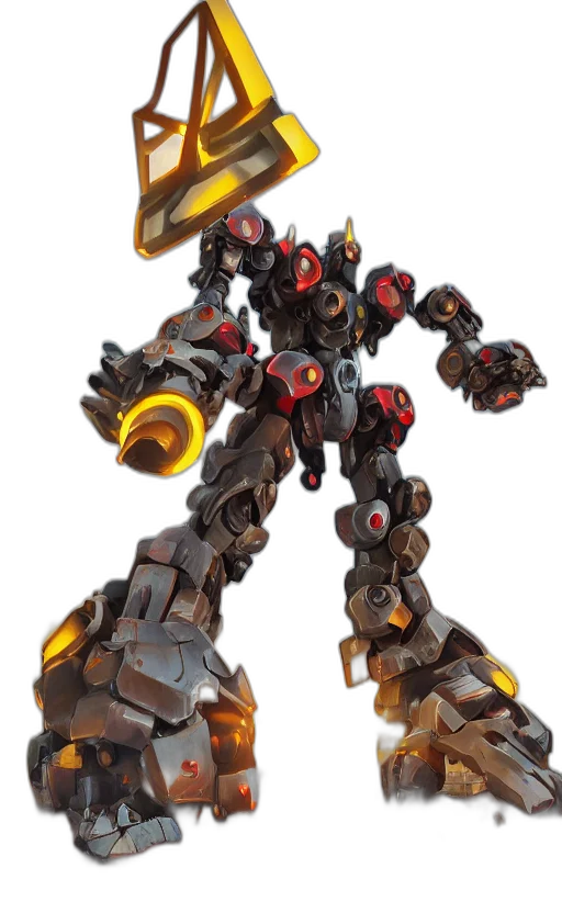 robot, weapon, staff, 3d render transparent PNG cut-out