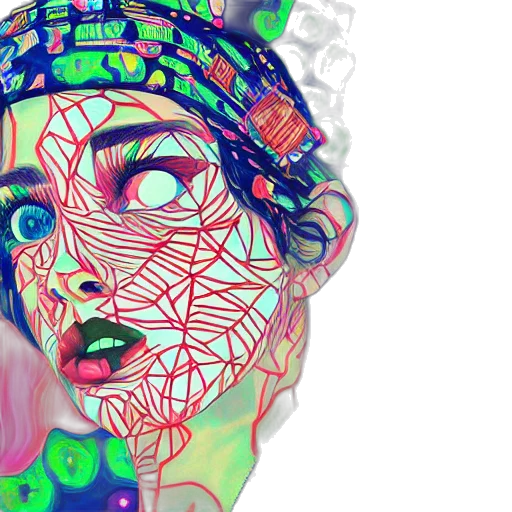 face, mask, crown, cyberpunk transparent PNG cut-out