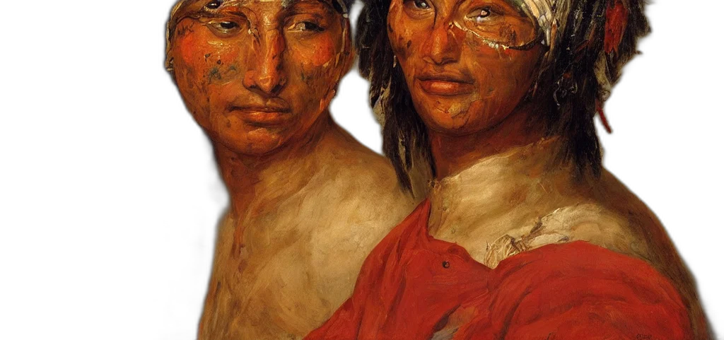 face, mask, jewelry, oil painting transparent PNG cut-out