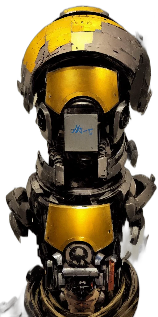 robot, mask, weapon, staff transparent PNG cut-out