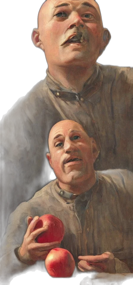 face, photorealistic, oil painting, concept art transparent PNG cut-out