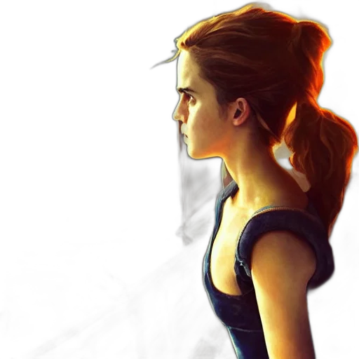 face, dress, hair, concept art transparent PNG cut-out