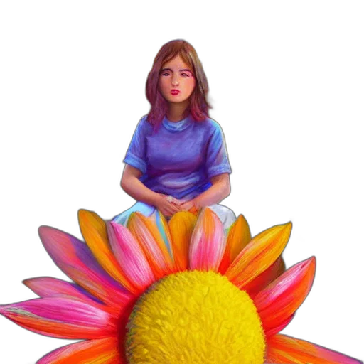 flower, staff, umbrella, face transparent PNG cut-out