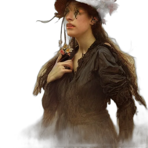 staff, hat, face, dress transparent PNG cut-out