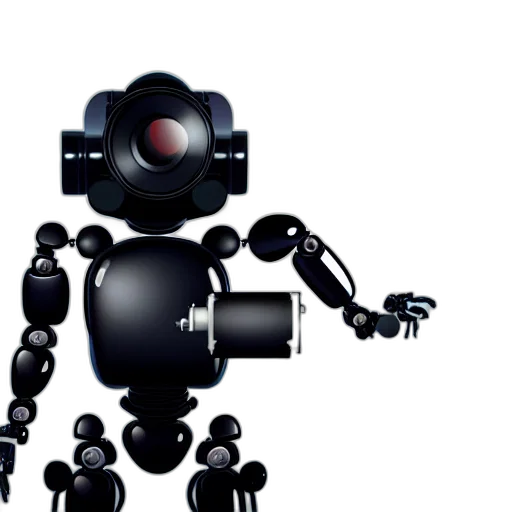 robot, staff, weapon, 3d render transparent PNG cut-out