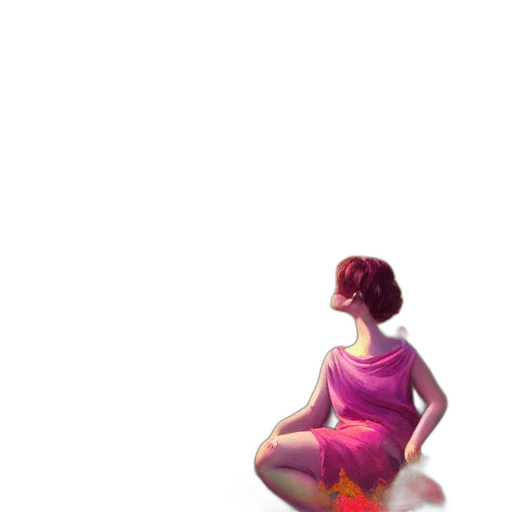 dress, staff, crown, flower transparent PNG cut-out