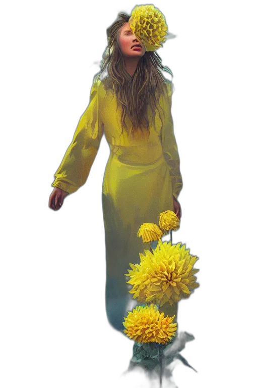 dress, flower, creature, jacket transparent PNG cut-out
