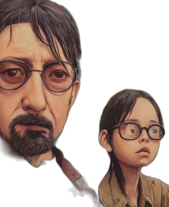 face, concept art, photorealistic, comic book art transparent PNG cut-out