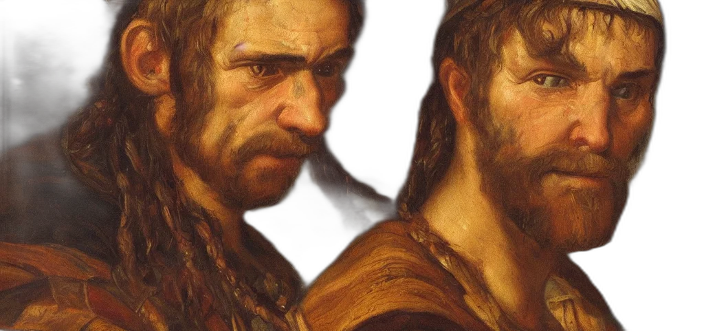 face, photorealistic, oil painting, concept art transparent PNG cut-out