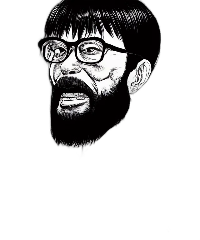face, staff, cartoon, comic book art transparent PNG cut-out