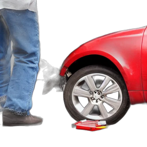 car, battery, crushed, man transparent PNG cut-out