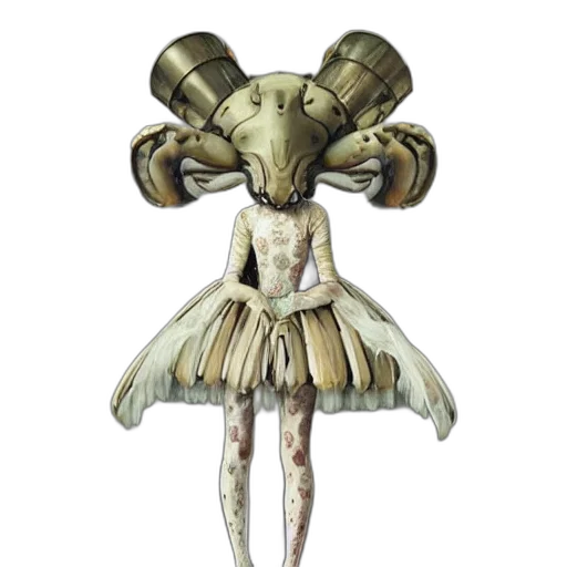 creature, dress, staff, crown transparent PNG cut-out