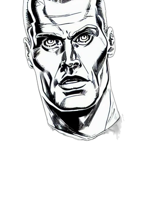 face, mask, comic book art, pencil sketch transparent PNG cut-out