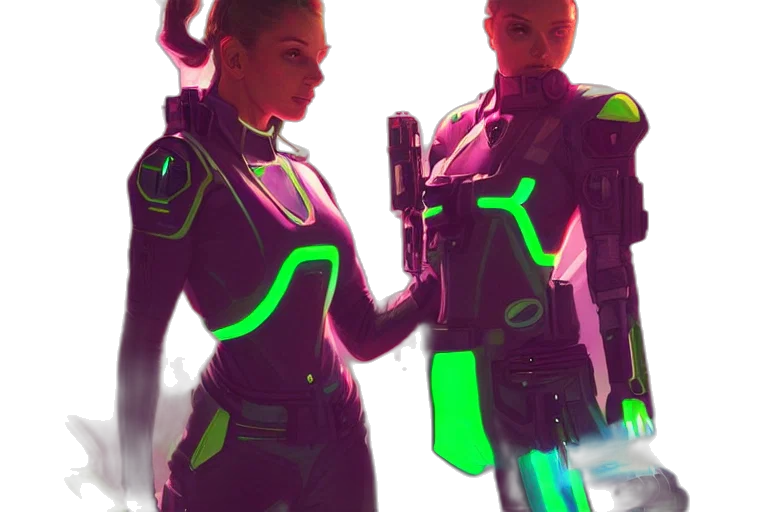 robot, weapon, concept art, cyberpunk transparent PNG cut-out