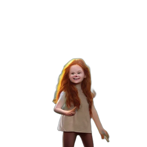 dress, hair, creature, staff transparent PNG cut-out