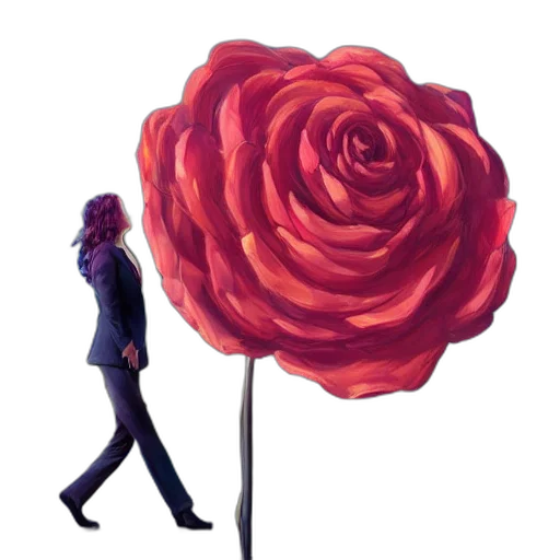 flower, jacket, umbrella, staff transparent PNG cut-out