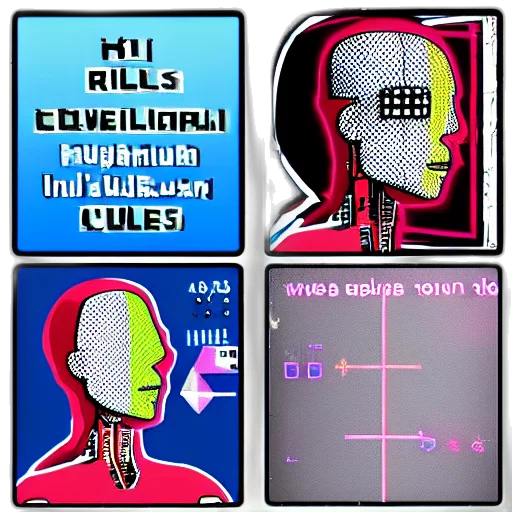 robot, cyberpunk, vaporwave, pixel art transparent PNG cut-out