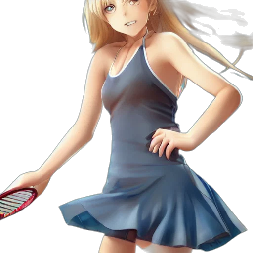 dress, hair, staff, weapon transparent PNG cut-out