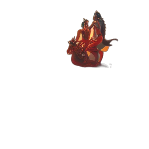 dragon, creature, crown, staff transparent PNG cut-out