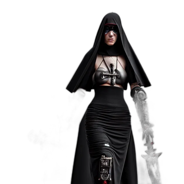 dress, sword, staff, concept art transparent PNG cut-out