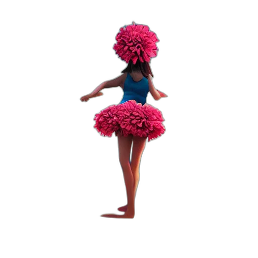 dress, hair, flower, creature transparent PNG cut-out