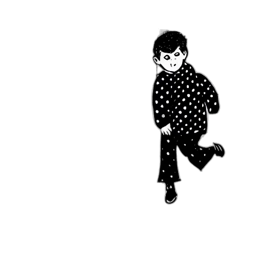 jacket, creature, shoes, staff transparent PNG cut-out