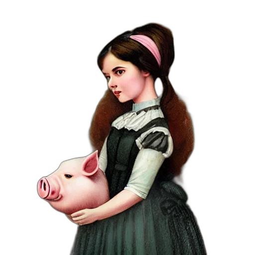 dress, animal, face, concept art transparent PNG cut-out