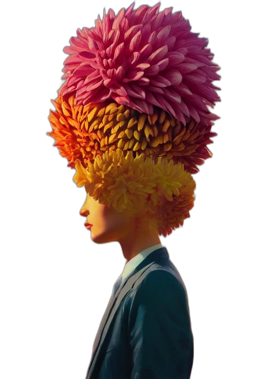 hat, crown, mask, flower transparent PNG cut-out