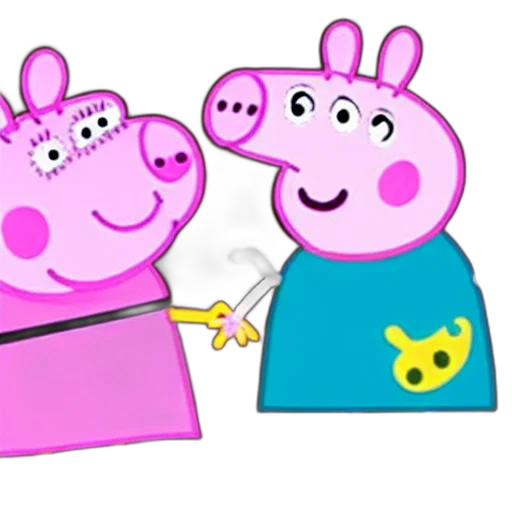 3d render, concept art, peppa, pig transparent PNG cut-out