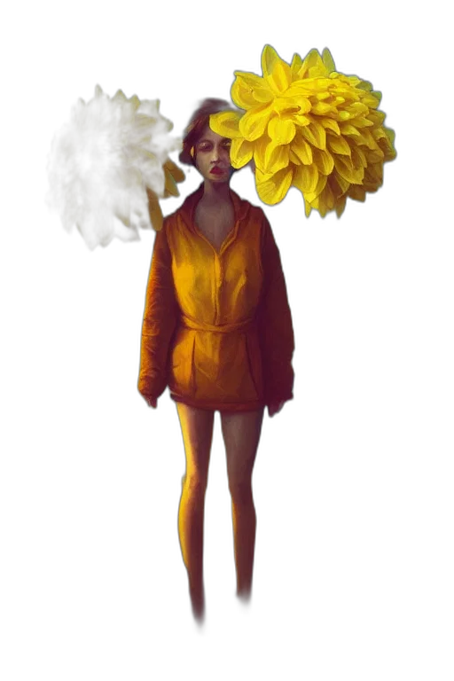 dress, flower, mask, jacket transparent PNG cut-out