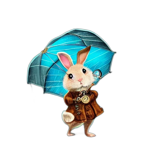 umbrella, jacket, 3d render, concept art transparent PNG cut-out