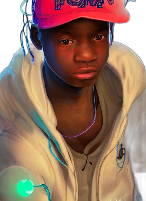 face, hat, jacket, staff transparent PNG cut-out