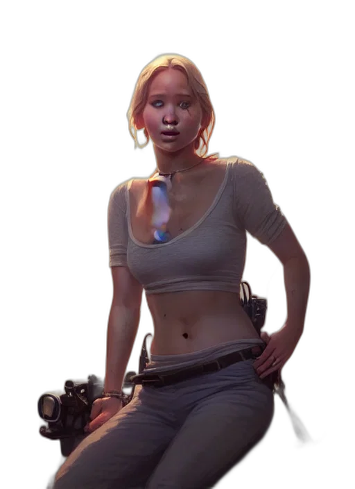 robot, weapon, staff, dress transparent PNG cut-out
