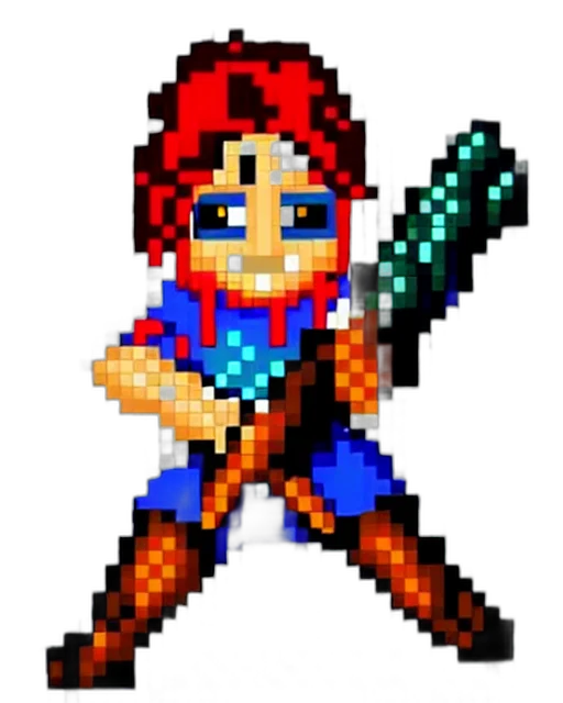 staff, weapon, sword, pixel art transparent PNG cut-out