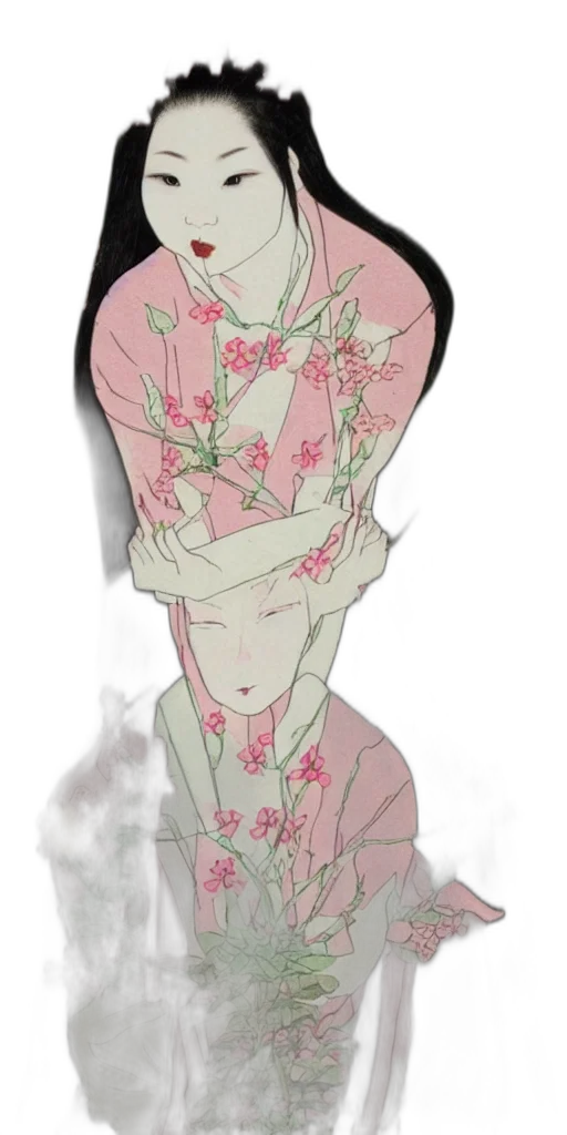 dress, mask, flower, staff transparent PNG cut-out