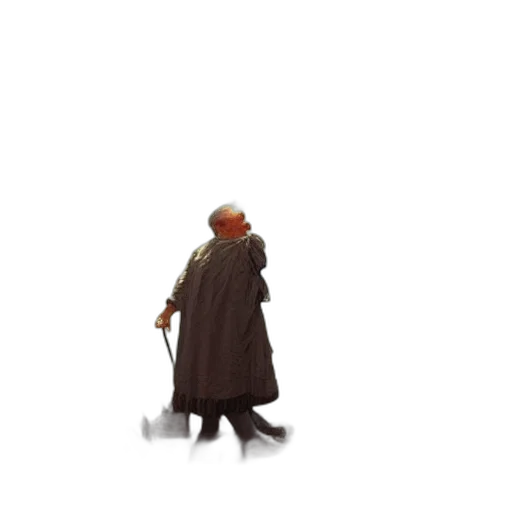 staff, jacket, weapon, hat transparent PNG cut-out
