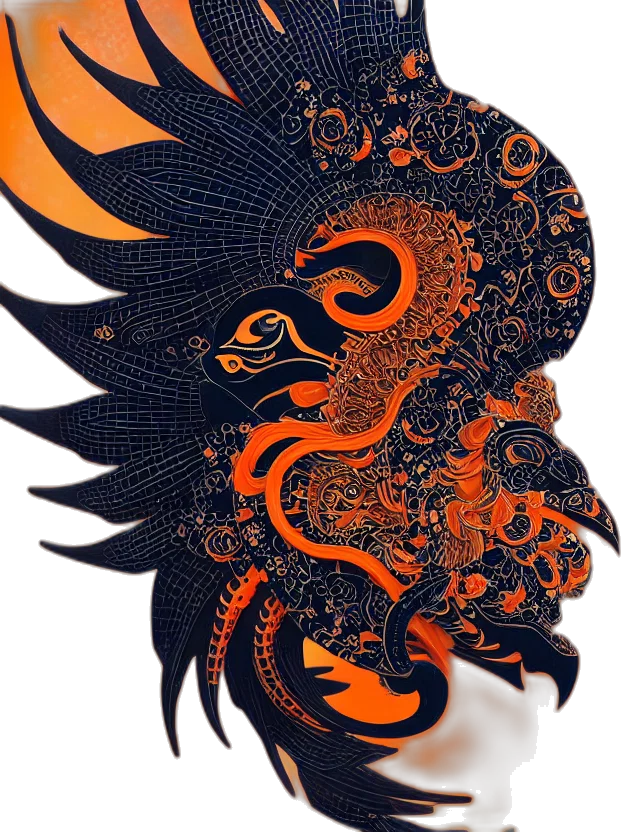 mask, dragon, face, crown transparent PNG cut-out
